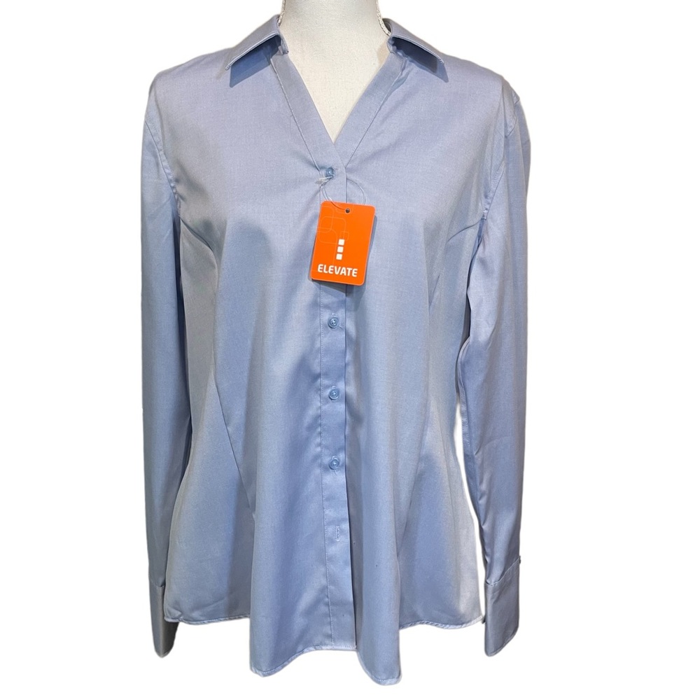 NWT Elevate 80's 2-Ply Blue Button Down Uniform Shirt.  Size XL